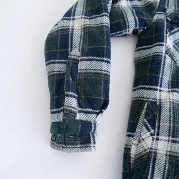 Mountain Ridge Flannel Zip Up with Hoodie Shacket Jacket - Small - Picture 9 of 13